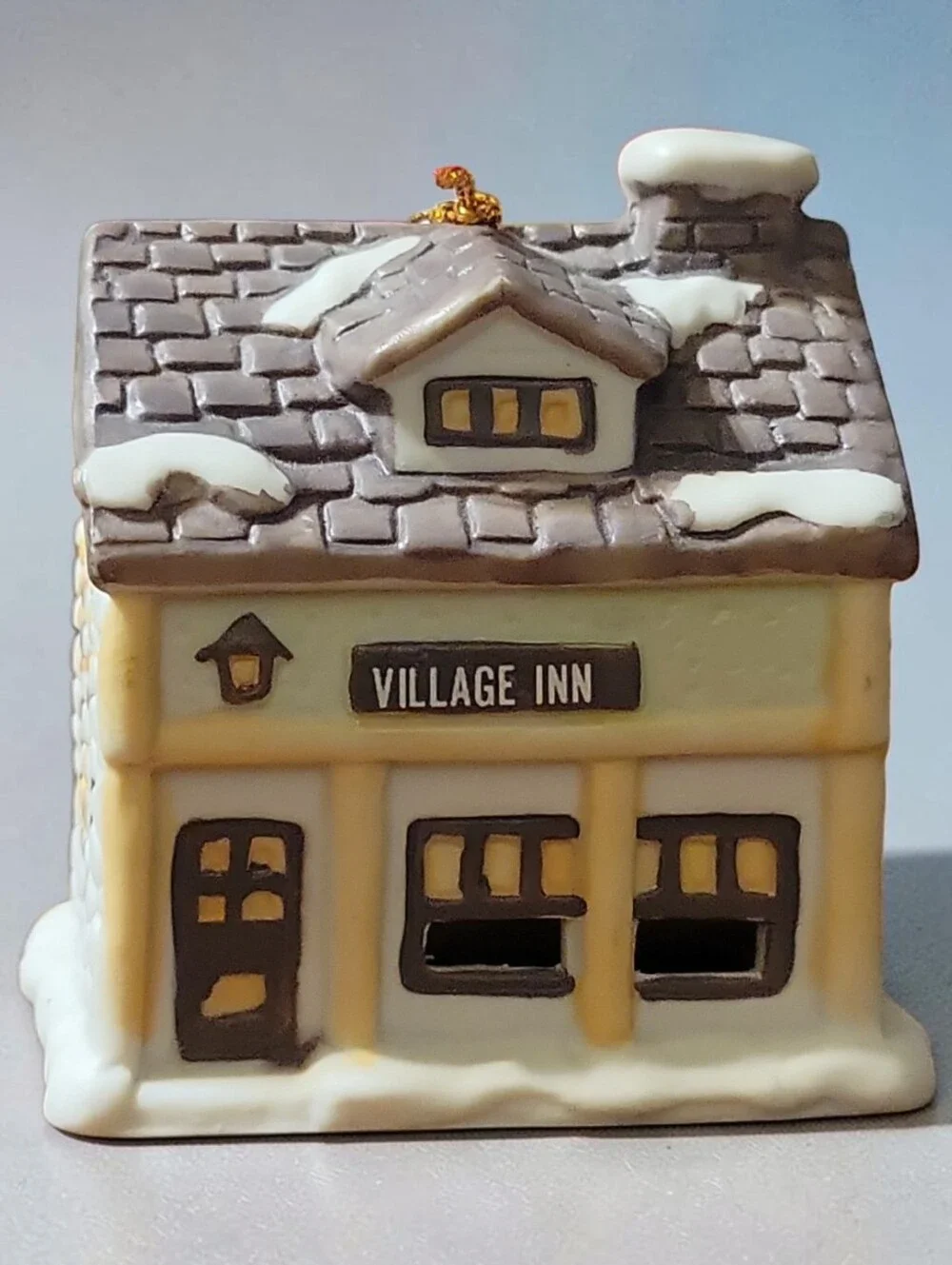 Vtg Dickens Village Bell Lite Light Tree Ornament VILLAGE INN JSNY 3 X 2.5